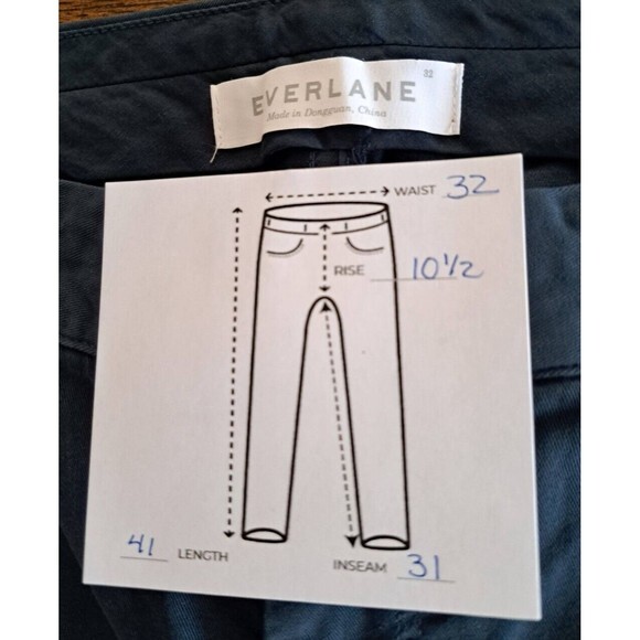 Everlane‎ Pants Mens 31 x 31 Washed Navy Uniform Chino Slim Work Pants - Picture 8 of 8